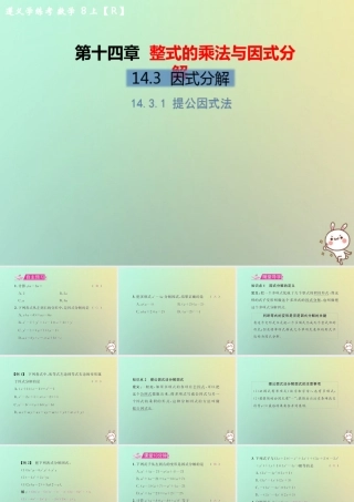 八年级数学上册 第十四章 整式的乘法与因式分解 14.3 因式分解 14.3.1 提公因式法教学课件 (新版)新人教版 课件
