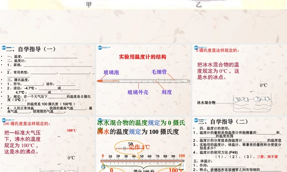 中学八年级物理上册 3.1 温度课件 (新版)新人教版