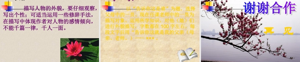 七年级语文作文片断训练一 外貌描写课件