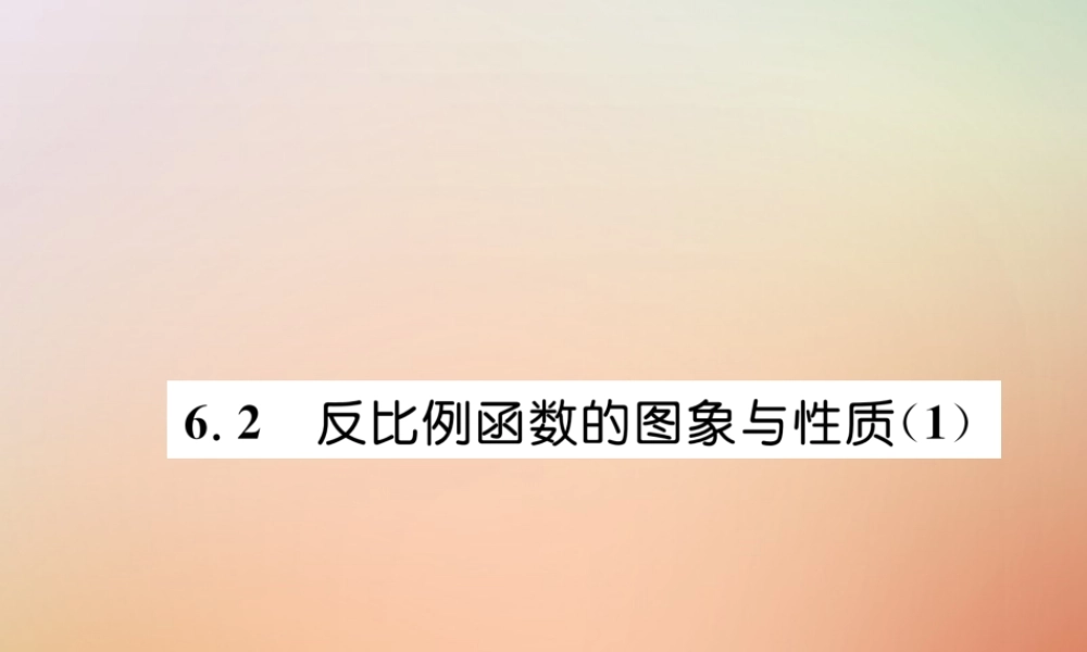 九年级数学上册 第6章 反比例函数 62 反比例函数的图象与性质(1)作业课件 (新版)北师大版 课件