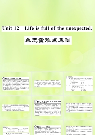 九年级英语全册 Unit 12 Life is full of the unexpected重难点集训习题课件 (新版)人教新目标版 课件