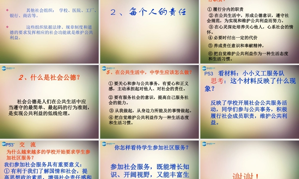 八年级政治下册 第六课 公共利益的维护课件 教科版 课件