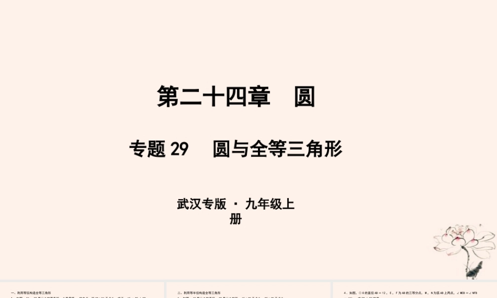 九年级数学上册 第二十四章 圆 专题29 圆与全等三角形课件 (新版)新人教版 课件