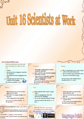 人教版高一英语Unit16 Scientists at work3 课件