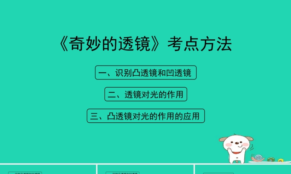 八年级物理上册 3.5(奇妙的透镜)考点方法课件 (新版)粤教沪版 课件