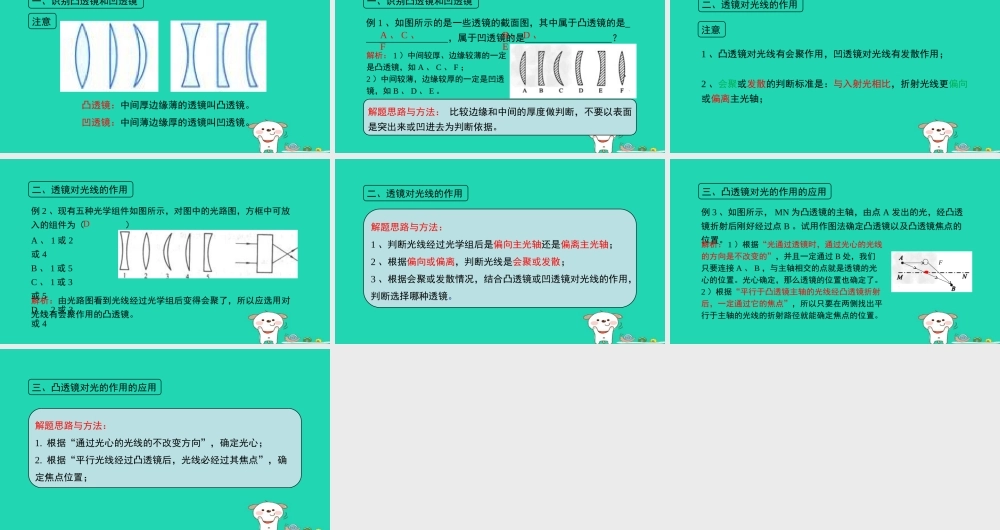 八年级物理上册 3.5(奇妙的透镜)考点方法课件 (新版)粤教沪版 课件