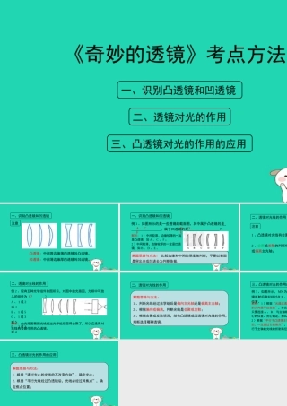 八年级物理上册 3.5(奇妙的透镜)考点方法课件 (新版)粤教沪版 课件