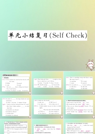 九年级英语全册 Unit 7 Teenagers should be allowed to choose their own clothes单元小结与复习课件 (新版)人教新目标版 课件
