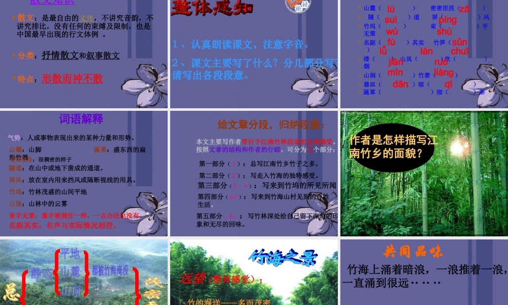 七年级语文上册(竹林深处人家)课件 语文版 课件