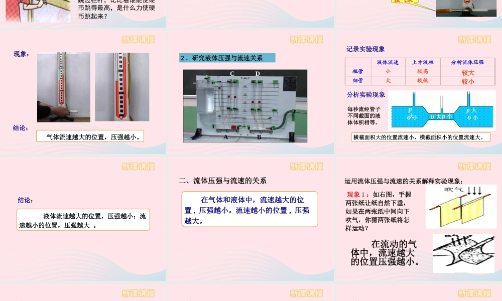 八年级物理下册 9.4 流体压强与流速的关系课件 (新版)新人教版 课件