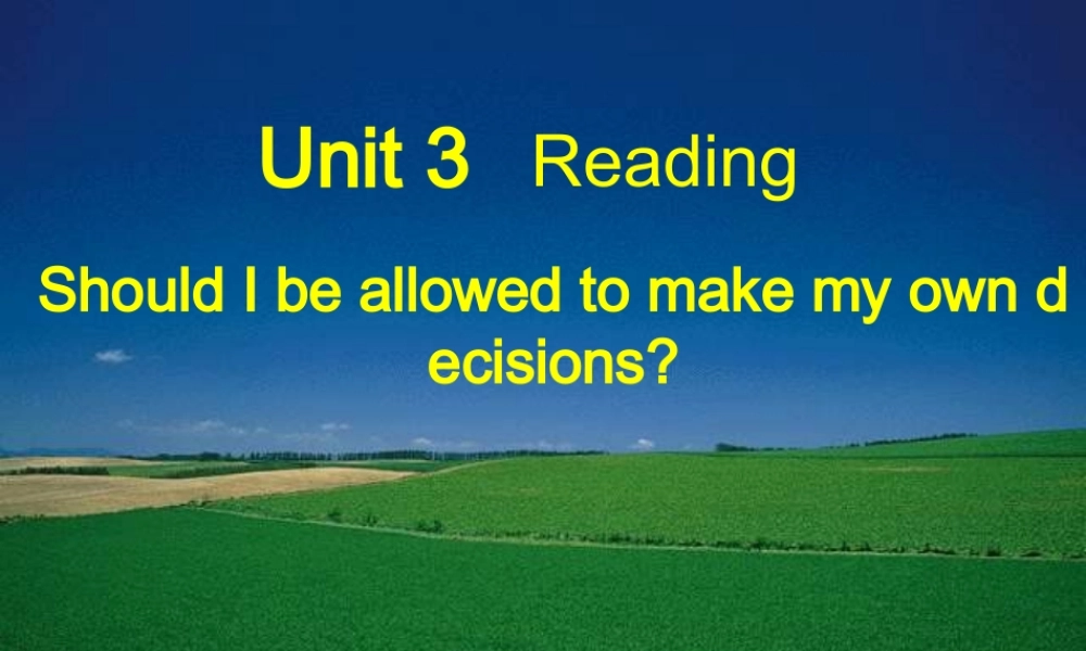 九年级英语Unit3 Teenagers should be allowed to choose their own clothes Reading课件 人教新课标 课件