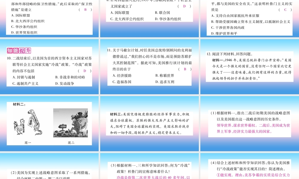 九年级历史下册 第5单元 冷战和苏美对峙的世界 第16课 冷战自学课件 新人教版 课件