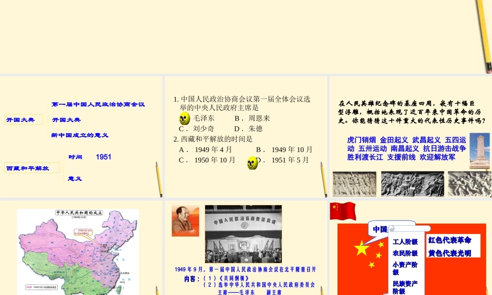 八年级历史下册 1.1(中国人民站起来了)课件 鲁教版  课件