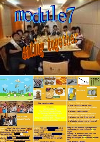 九年级英语下册 Module 7 Unit 1 What s the school leavers party课件 外研版 课件