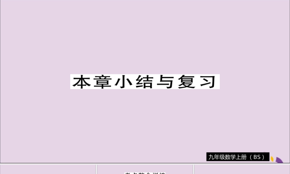 九年级数学上册 第三章 概率的进一步认识本章小结与复习习题课件 (新版)北师大版 课件