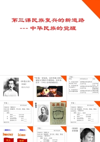 八年级历史下册 第三课民族复兴的新道路-中华民族的觉醒课件 人教新课标版 课件