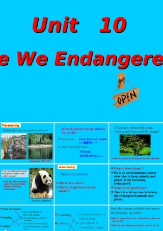 上学期重庆市高一英语Unit10 Are We Endangered[原创]人教版 课件