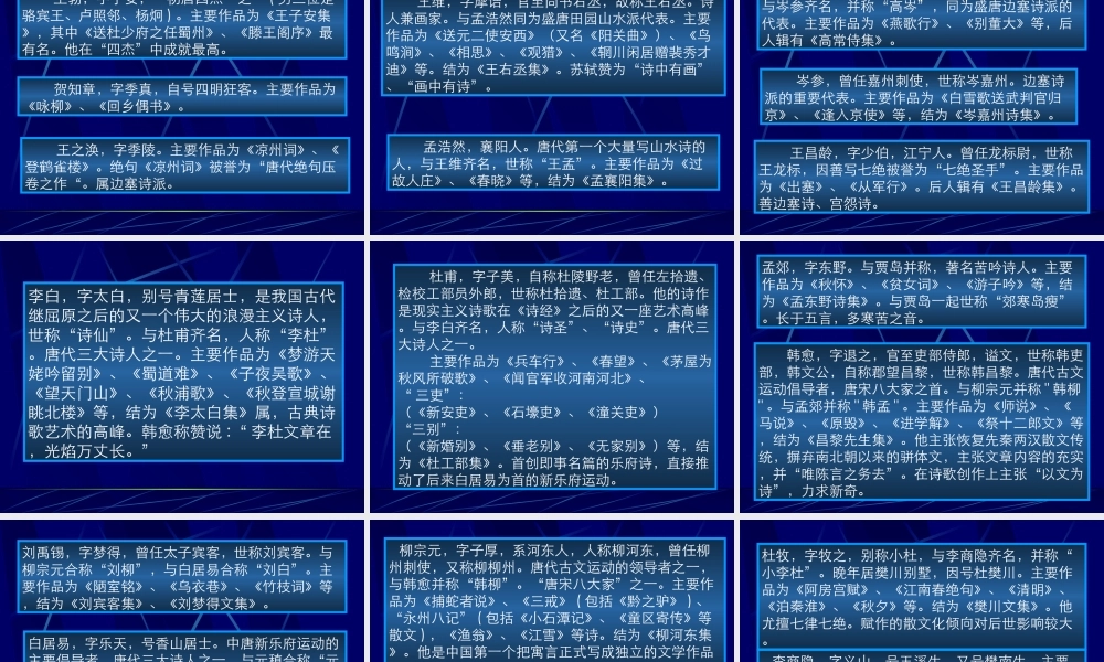 唐诗简介 人教版 课件