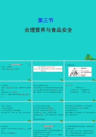 七年级生物下册 4.2.3合理营养与食品安全习题课件(新版)新人教版 课件