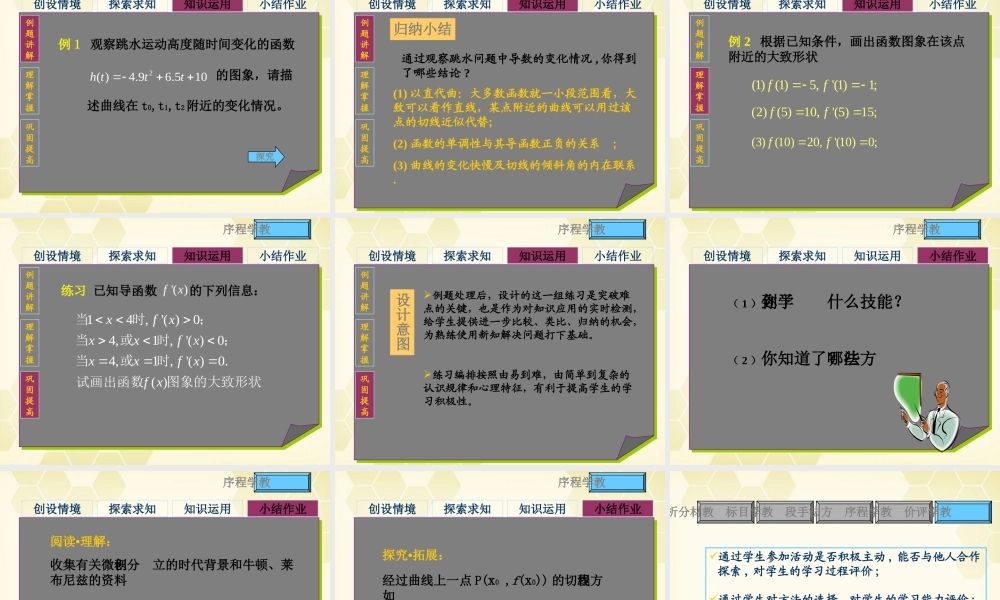 教师说课比赛课件 导数的几何意义 课件