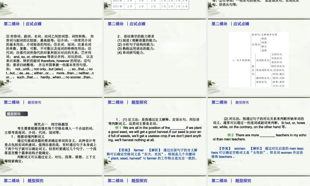 广东省高考英语二轮复习 语法填空总述课件