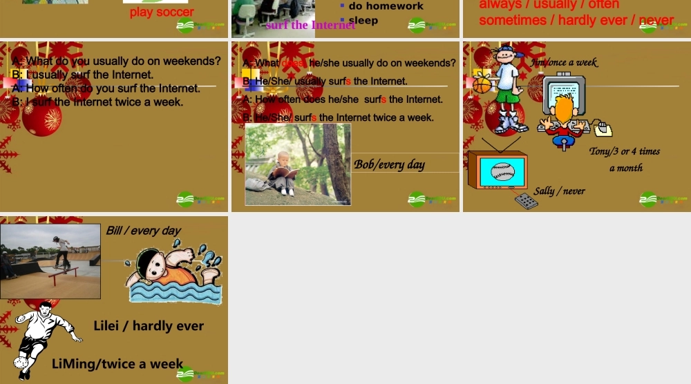 八年级英语上册 Unit 1 How often do you exercise课件 人教新目标版 课件