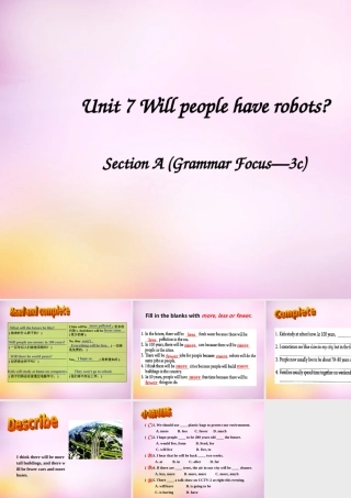 八年级英语上册 Unit 7 Will people have robots Section A(grammar focus 3c)课件 (新版)人教新目标版 课件