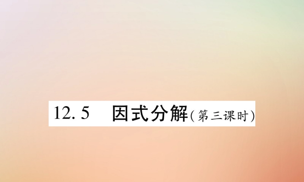 八年级数学上册 第12章 整式的乘除 12.5 因式分解(第3课时)课时检测课件 (新版)华东师大版 课件