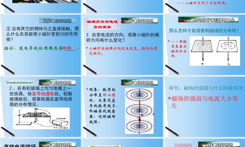 八年级科学下册 4.2电流的磁效应课件 华师大版 课件