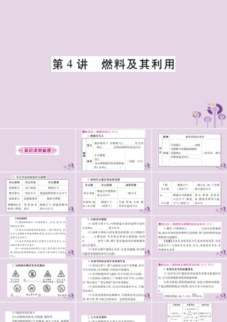 中考化学复习 第一部分 基础知识 第一单元 常见的物质 第4讲 燃料及其利用(精讲)课件