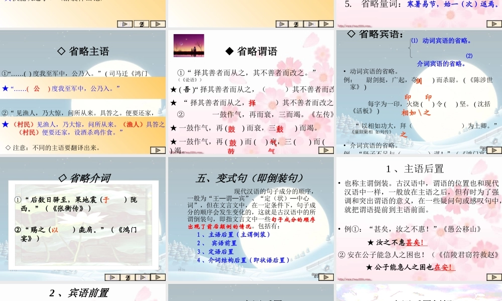 人教版文言常见句式总汇课件