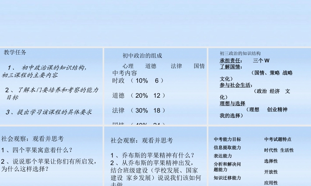 九年级政治 引言课课件 人教新课标版 课件