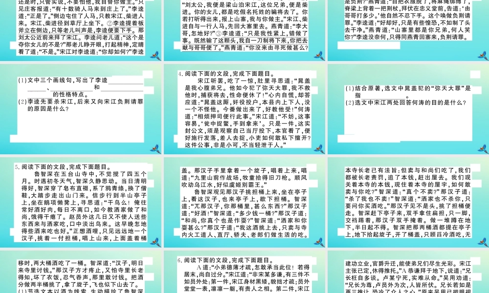 九年级语文上册 专题七 名著导读作业课件 新人教版 课件