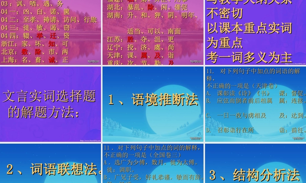 古诗文研讨会 高考专题指导 诗歌鉴赏课件锦[整理17套]人教版 高考专题指导 诗歌鉴赏课件锦[整理17套]人教版