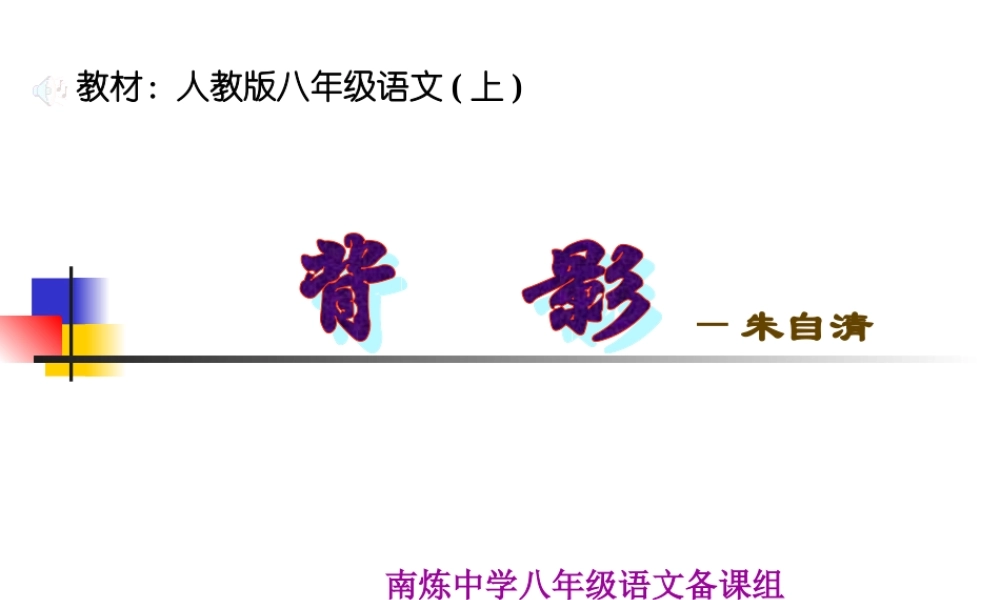 八年级语文背影课件8苏教版 课件