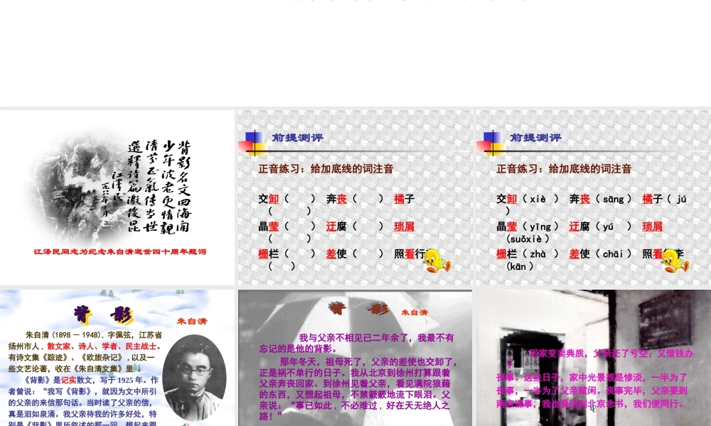 八年级语文背影课件8苏教版 课件