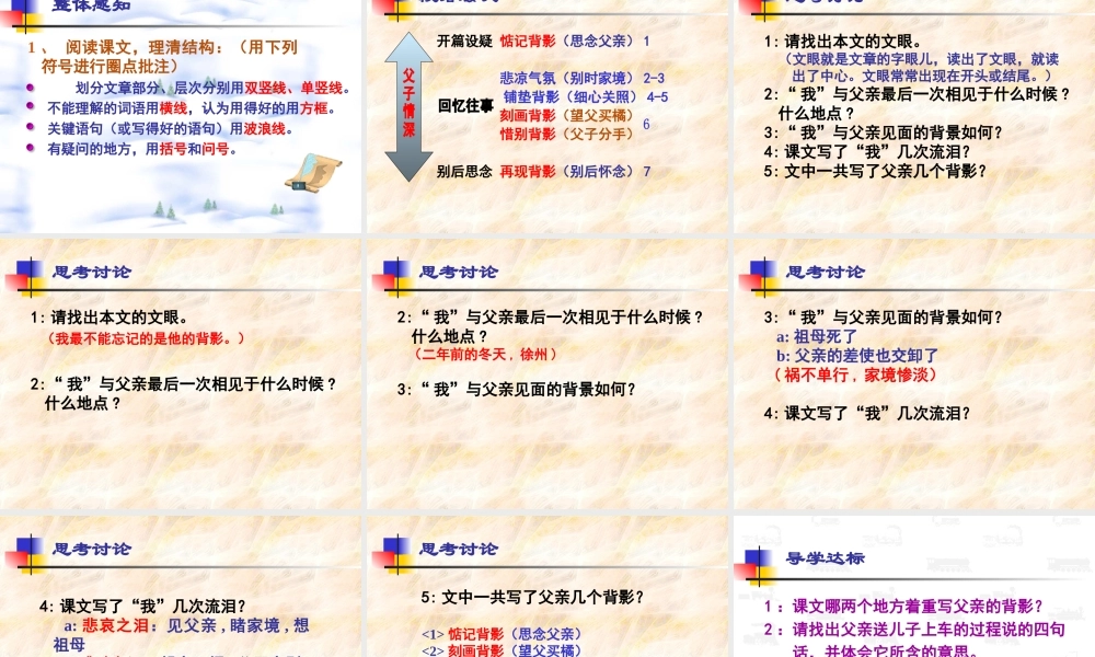 八年级语文背影课件8苏教版 课件