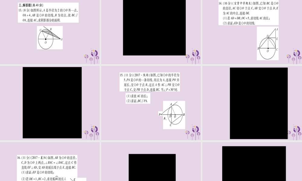 九年级数学下册 周周测(10)作业课件 (新版)湘教版 课件
