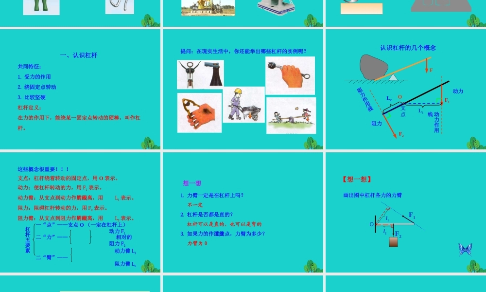 八年级物理全册 第十章 第一节 科学探究：杠杆的平衡条件课件 八年级物理全册 第十章 第一节 科学探究：杠杆的平衡条件课件+素材 (新版)沪科版 八年级物理全册 第十章 第一节 科学探究：杠杆的平衡条件课件+素材 (新版)沪科版-2