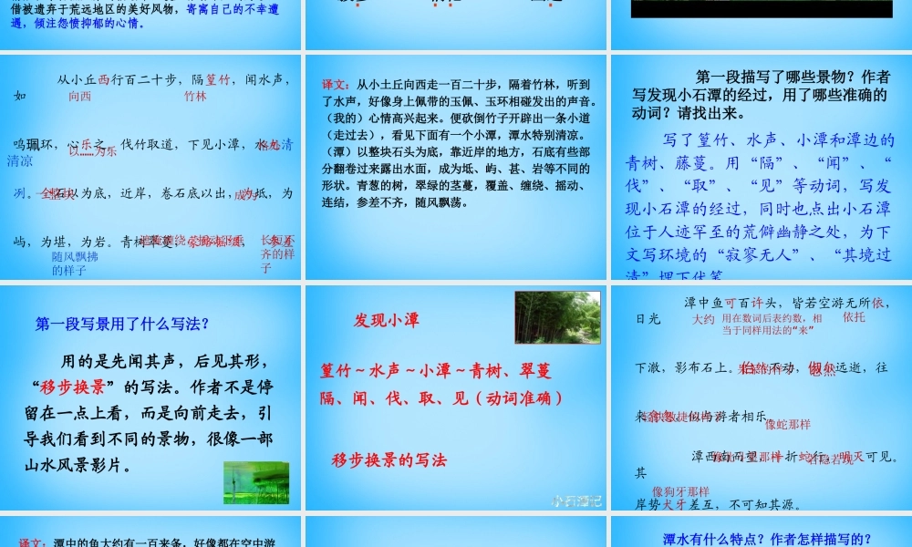 初级八年级语文下册 26 小石潭记课件 (新版)新人教版 课件