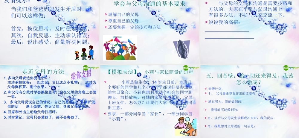 八年级政治上册 第一课(学会与父母沟通)课件 鲁教版 课件
