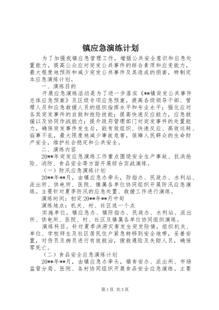镇应急演练计划