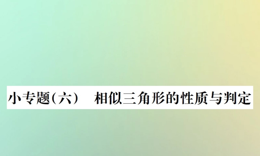 九年级数学下册 小专题(六)相似三角形的性质与判定习题课件 (新版)新人教版 课件