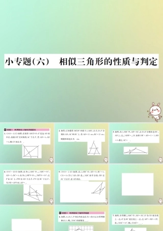 九年级数学下册 小专题(六)相似三角形的性质与判定习题课件 (新版)新人教版 课件