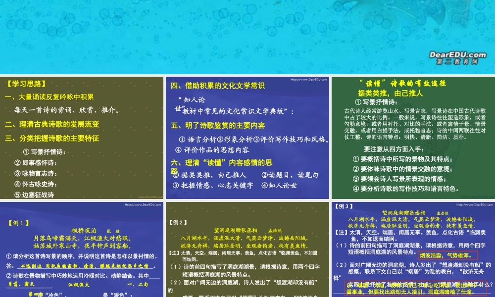 专题复习 古诗分类鉴赏 通用版 课件