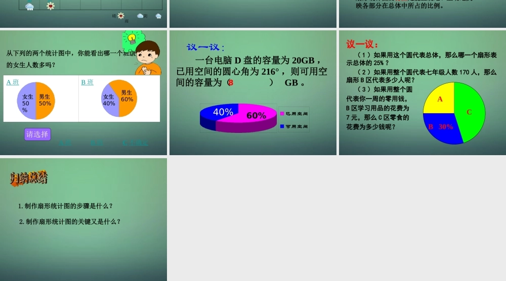 中学七年级数学下册 6.3扇形统计图(第3课时)课件 (新版)浙教版 课件