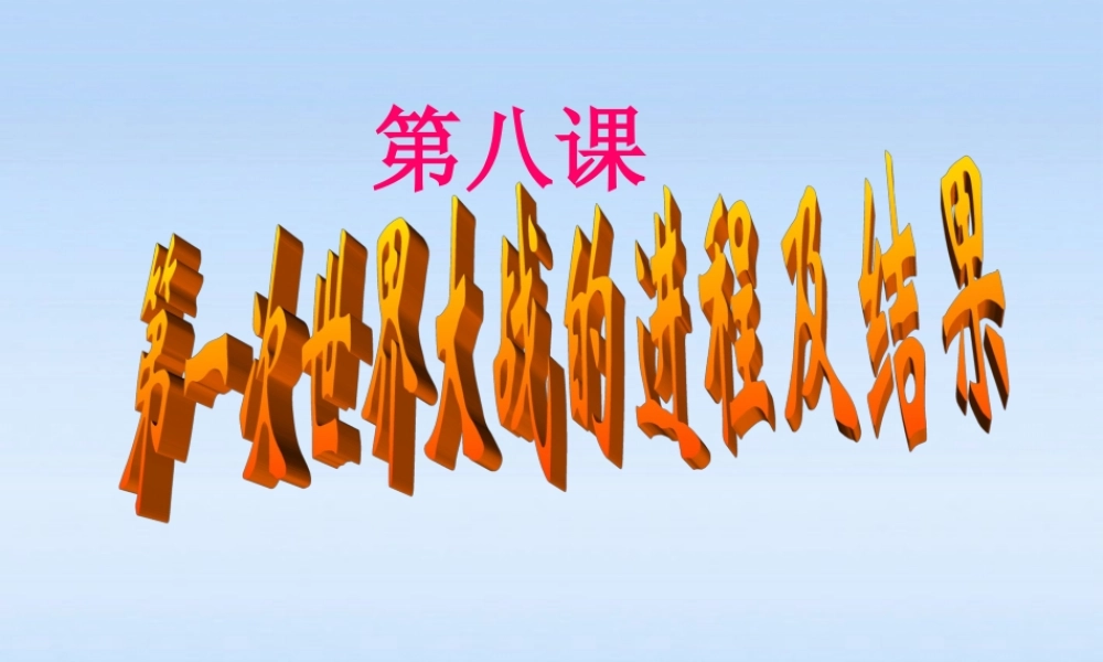 九年级历史下册 第8课(第一次世界大战的进程及结果)课件 华东师大版 课件