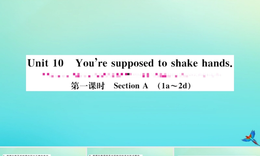 九年级英语全册 Unit 10 You re supposed to shake hands(第1课时)习题课件 (新版)人教新目标版 课件