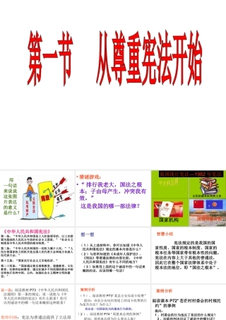 八年级思想品德下册 第五单元 第一节从尊重宪法开始课件 湘师版 课件