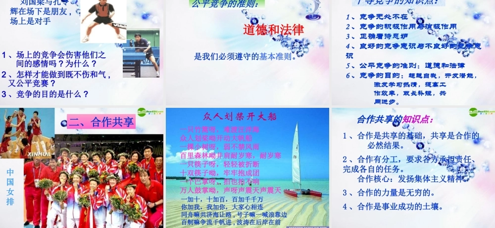 八年级政治上册 第八课(竞争合作求双赢)第一框课件 人教新课标版 课件